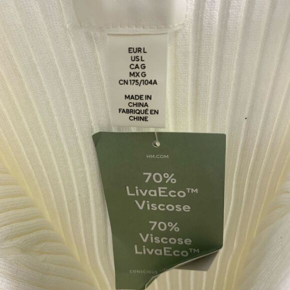 HM NWT Ivory Knit Top Size L - Picture 4 of 6